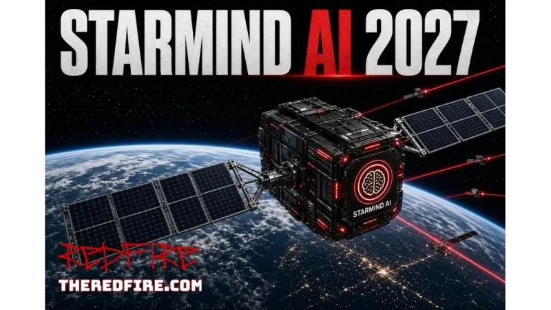 Satellite with solar panels orbiting Earth.